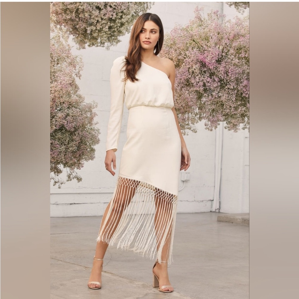 White fringe dress